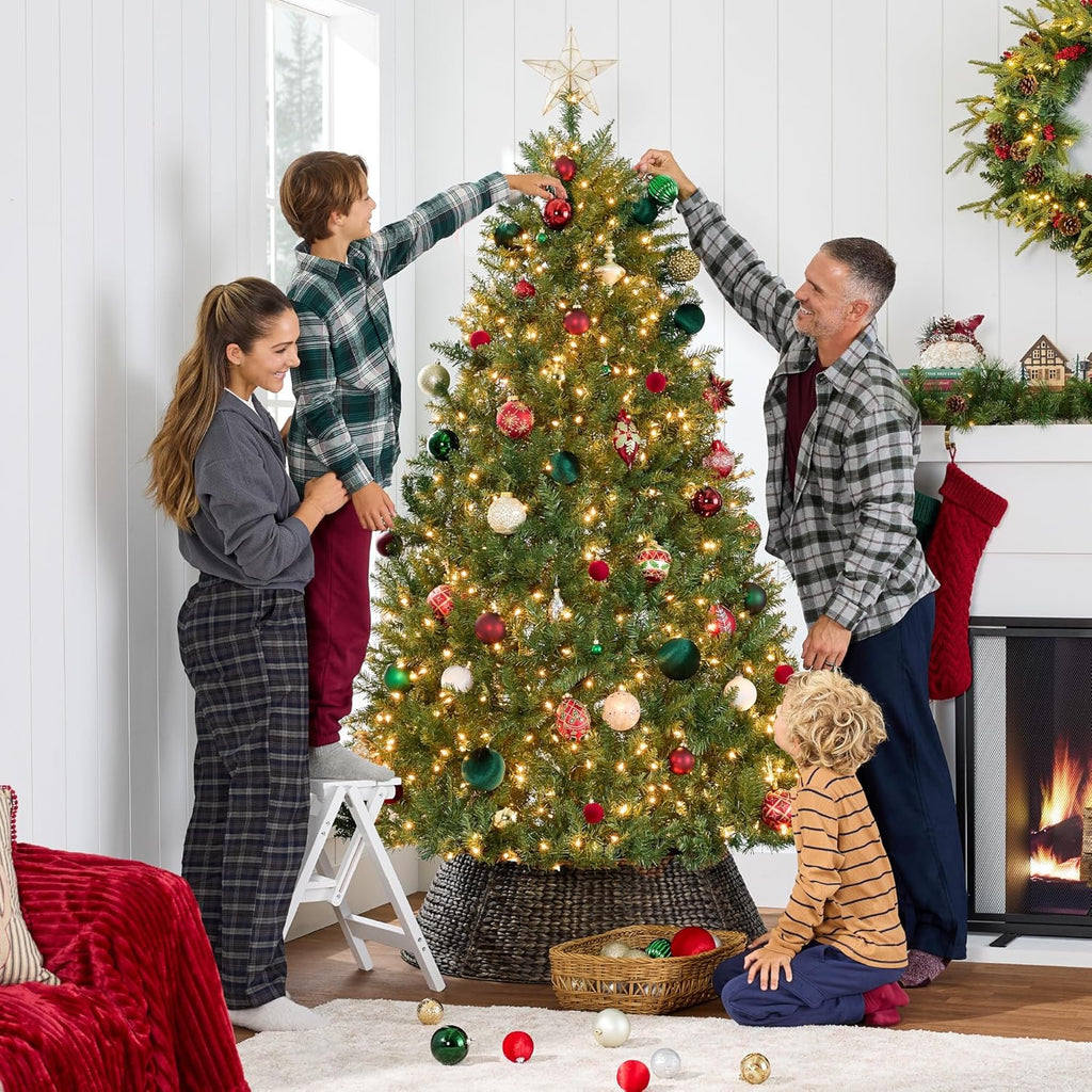 Best Choice Products Douglas Fir Christmas Tree, 7.5ft Pre-lit Artificial Full Fir Lighted Holiday Decoration w/Warm White Lights, Metal Stand