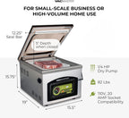 VacMaster VP220 Commercial Chamber Vacuum Sealer for Sous Vide, Liquids, Powders, Food Storage, 110V, Maintenance-Free Air Pump with 12.25” seal bar