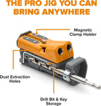 BORA Pro Compact Pocket Hole Jig, 3 inch Face Clamp, & 50pc Screw Set, Auto Adjust Drill Guide, Durable Pocket Hole Jig Kit for Woodworking & Tight Spaces - For Materials 1/2 inch to 1-1/2 inch Thick