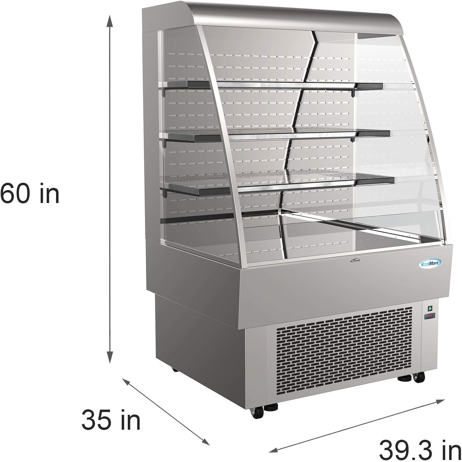 KoolMore - CDA-13C Open Air Merchandiser Grab and Go Refrigerator with LED Lighting and Night Curtain - 13.4 cu.ft