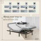 Sven & Son Harmony Adjustable Bed Base, Head and Foot Lift, Massage, Under-Bed Lights, USB, Memory, Zero Gravity Smart Frame - Twin XL