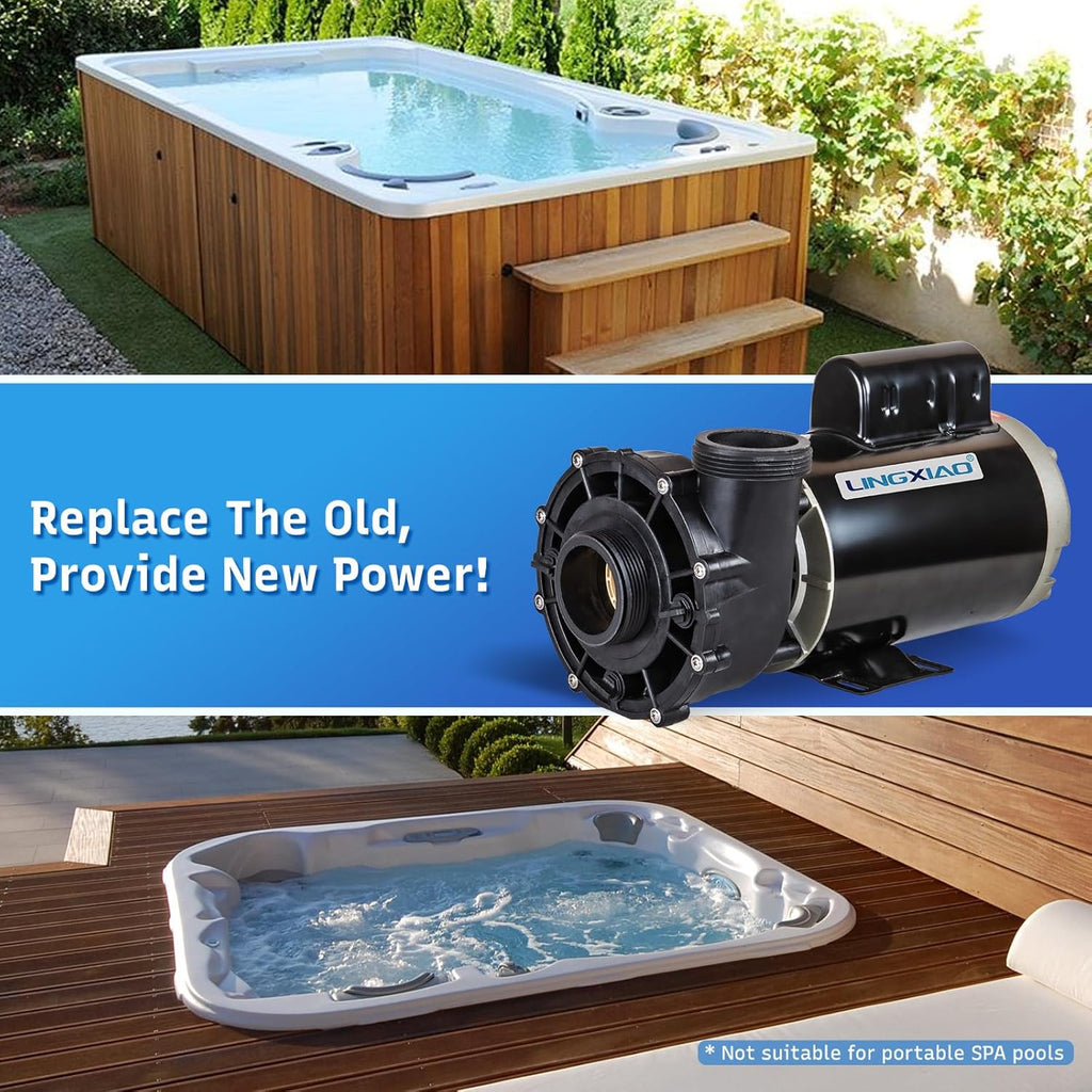 SPA Pump  4HP Hot Tub Pump - 2 Speed LX SPA Pumps Motor 220-240V  2" Port  56 Frame (Model: 56WUA400-II)