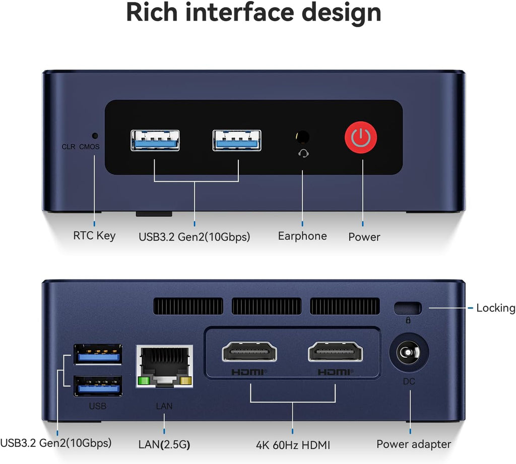 Beelink Mini PC  Mini S12 Mini Computer 12th Quad-Core N95  Desktop Computers 16G DDR4 RAM 500 SSD  Small PC 4K UHD Dual HDMI  Dual WiFi 2.5Gbps/BT4.0 for Office/Home/HTPC/W11 Home