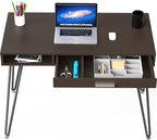 SHW Home Office Computer Hairpin Leg Desk with Drawer