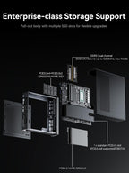 MINISFORUM MS-01 Mini PC Barebone with Intel Core i9-12900H vPro Enterprise Support 2x10Gbps SFP+LAN/2x2.5G RJ45/2xUSB4/HDMI/16xPCIe 4.0/M.2 NVMe SSD/U.2 NVMe SSD Mini Computer(No OS/RAM/SSD)