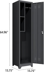 Metal Garage Storage Cabinet,Broom Closet Storage Cabinet,Utility Closet Cabinet for Garage,Office,Gym,Black