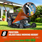 SENIX Gas Lawn Mower  22" Self Propelled Gas Powered Lawnmower with 170cc OHV 4-Cycle Engine  3-in-1 Walk-Behind Push Lawn Mower  6-Position Height Adjustment