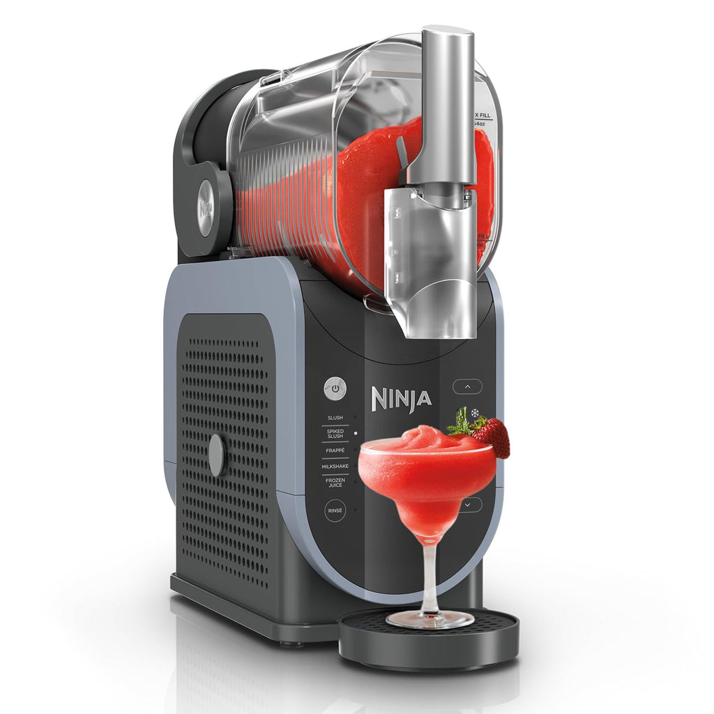 Ninja FS301 Professional Maker with RapidChill Technology, 88 oz Drink & Slushie Machine, 5 Preset Programs, Frozen Margaritas, Frappés, and More, Premium Accents, Black (Renewed)