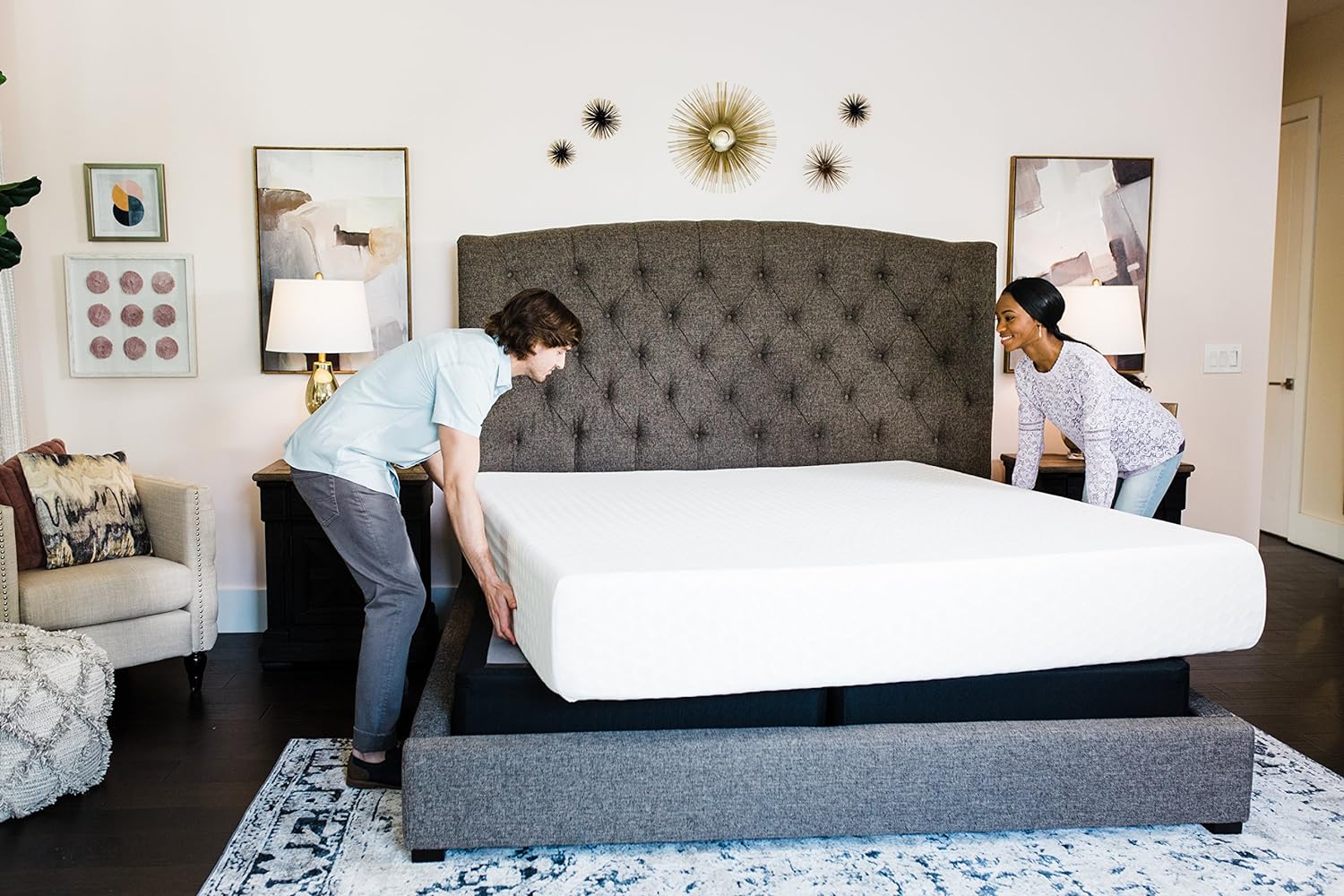 Signature Design by Ashley Chime Memory Foam 12" King Mattress with Thick Memory and Support Foam for Pressure Relief, Fiberglass Free, Mattress In A Box