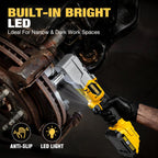 ALLOYPOWER 20V Brushless Right Angle Wrench, 207 Ft-lbs（280N.M）,1/2'' High Torque Cordless Power Tool with 2×2.0Ah Batteries, LED Light, 2-Speed Control, Compact 90° Design for Tight Spaces