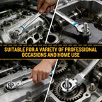 GRENPRO Ratchet Wrenches Set, 23PC Flex Head Ratcheting Wrench Set Metric and Standard & SAE, 6-18mm & 1/4" to 3/4" with Color Ring, CRV Open End Tool Organizer Pouch, Combination Ratchet Wrench Sets