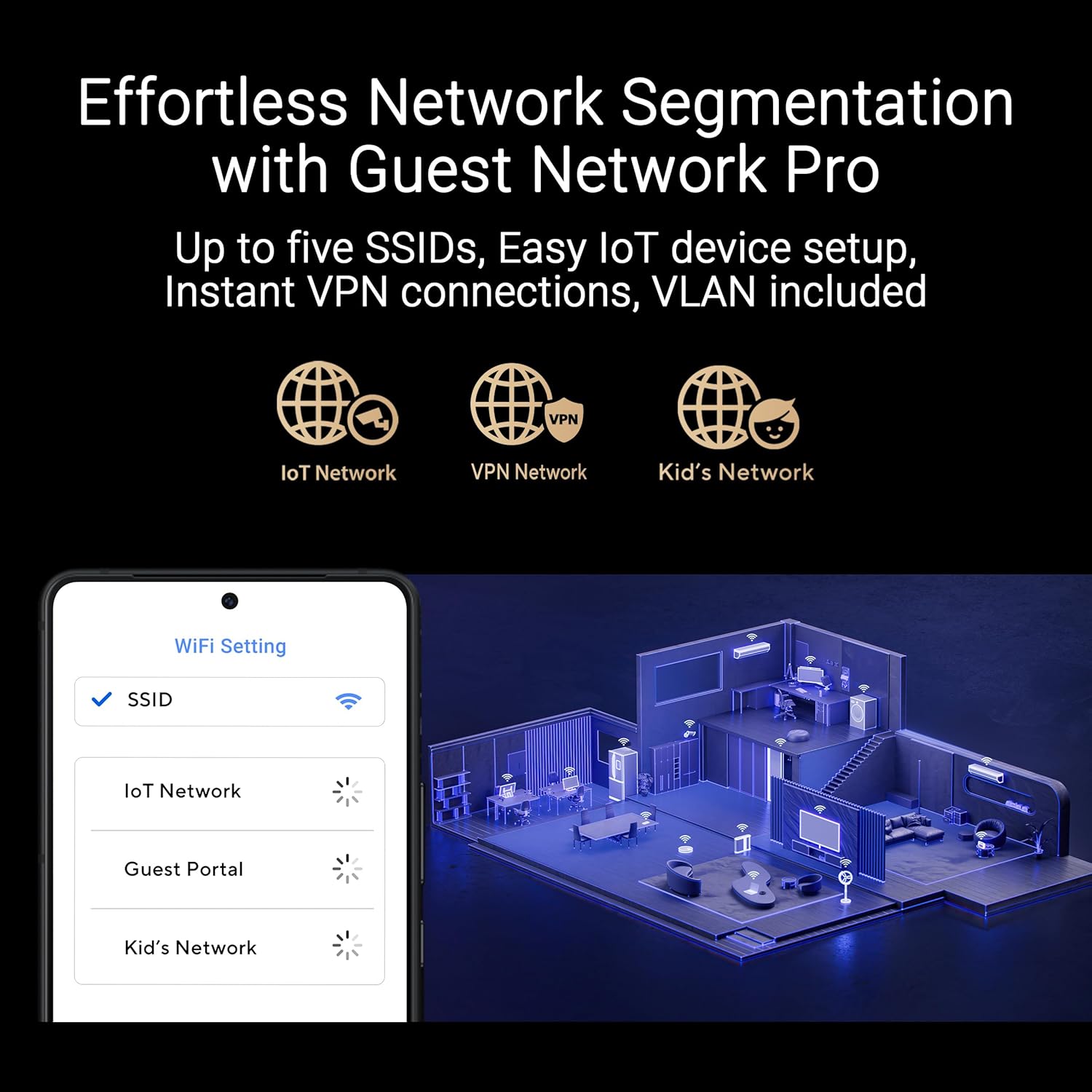 ASUS RT-BE88U Dual-Band WiFi 7 AiMesh Extendable Performance Router  4K-QAM  MLO  Dual 10G Ports  SFP+  4X 2.5G Ports  4X 1G Ports  34G WAN/LAN Capacity  Network Security  Built-in VPN