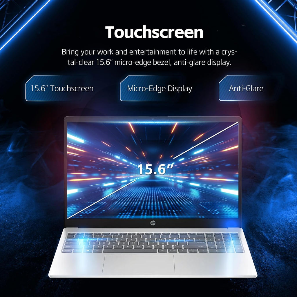 HP 15.6 Touchscreen Laptop Computer • 2026 Edition • Intel 13th Gen i3-1315U CPU • 8GB RAM • 256GB SSD • Windows 11 with Office 365 for The Web • w/o Mouse