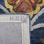 SAFAVIEH Blossom Collection Area Rug - 9' x 12', Navy & Multi, Handmade Wool, Ideal for High Traffic Areas in Living Room, Bedroom (BLM402A)