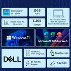 Dell Inspiron 15.6" FHD Touchscreen Business Laptop  13th Gen Intel Core i5 (Beat i7-1250U)  12GB RAM  768GB Storage(256GB SSD and 512GB External)  Win 11  Office 365 for Web  USB-C  no Mouse