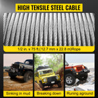 18000LBS Electric Winch 12V Steel Cable Off-road ATV UTV Truck Towing Trailer