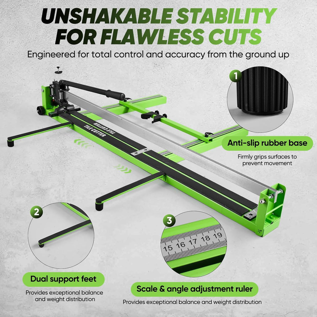 Sakerplus 31" Manual Tile Cutter, Professional 1.4" Cutting Capacity Tile Cutter with Laser Guide, Tile Cutting Hand Tool with Anti-Slip Base for Precision Porcelain and Ceramic Tile Cutting (31 inch)
