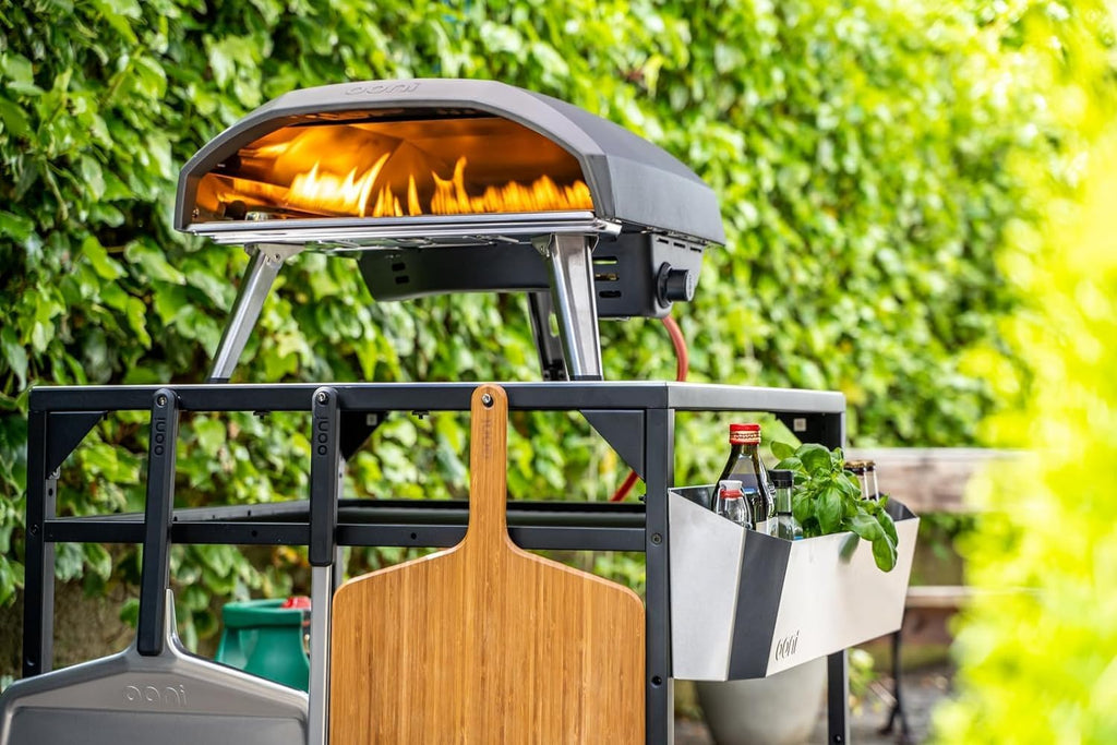 ooni Large Modular Outdoor Table - 31x31x35 Inch Stainless Steel Pizza Oven Stand  Barbecue Cart  Outdoor Pizza Station