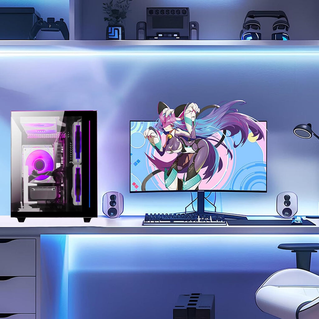 Prebuilt Gaming Desktop Computer | 16G DDR4 RAM | 512G SSD | AMD Ryzen5 6Cores 3.6G Up to 4.1G | RX 560 4G Graphics Card | Wi-Fi 6 | Gamer PC Black