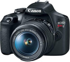 Canon EOS Rebel T7 DSLR Camera with 18-55mm Lens Bundle with Extra Canon Battery + 2X 64GB Memory Cards + Accessory Kit Including Bag  Flash  Remote  Aux Lenses  Software & More