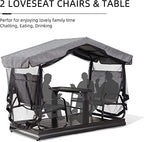 Outdoor Glider Benches for Outside Porch Patio Yard Retro Metal Glider Chair Outdoor