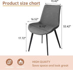 Dining Chairs Set of 4, Modern Dining & Kitchen Room Chairs, Upholstered Faux Leather Cushion Seat and Sturdy Metal Legs (4 Grey Chairs)