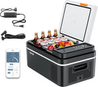 VEVOR Car Refrigerator, DC 12/24V AC100-240V Compressor Electric Cooler, -4°F to 68°F Car Fridge with APP Control, 21 QT Cars Freezer for RVs, Campsites, Boats, Camping, Fishing, 60W Portable Freezer