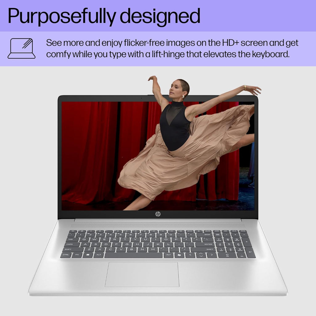 HP 17.3“ Touch | Touchscreen Laptop with Office 365 for The Web  AMD Ryzen 5 7430U (6 Cores  12 Threads  Upto 4.3GHz  Beats Core i7-1355U)  16GB RAM  512GB SSD Storage  10 Key Number Pad  No Mouse