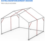 8x8 ft Outdoor Storage Shelter with Zipper Door, Portable Garages Shelters, Waterproof and UV Resistant Carport Shed for Bicycle, Motorcycle ATV, Lawn Mowers (8x8 FT)