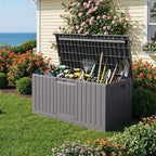Jocoevol Deck Box 100 Gal, UV Resistant & Waterproof Outdoor Storage Box with Lock, Easy Assemble Storage Bins Container for Pool Patio Garden