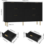 IDEALHOUSE Fluted Dresser for Bedroom,7 Drawer Dresser with Wide Drawers,Wooden Chest of Drawers,Modern Storage Dressers for Living Room, Closet, Hallway,Entryway