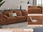 EASE MOOSE Oversized Modular Sectional Sofa with Ottoman, Modern Luxury Wide Deep Modular Couch, U Shaped Couch for Big Spaces Living Room, Brown