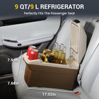 ICEROVER 12V Portable Car Refrigerator Cooler/Warmer 8 Quart (9L) Car Fridge 40~140℉,12 V110V-220V, Electric Compact Camping Cooler Thermoelectric 12V Small Fridge for RV,Camping (Brown)
