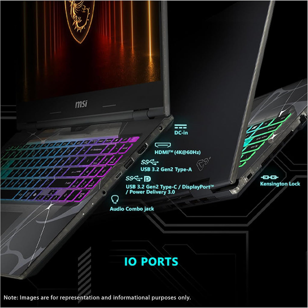 msi Cyborg 17 Gaming Laptop  Intel 7-240H  32 GB DDR5 RAM  2 TB PCIe SSD  17.3" FHD (1920x1080) 144Hz Display  Nvidia G-Force RTX 5060  4-Zone RGB Keyboard  W11 Pro  Translucent Black
