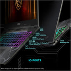 msi Cyborg 17 Gaming Laptop  Intel 7-240H  32 GB DDR5 RAM  2 TB PCIe SSD  17.3" FHD (1920x1080) 144Hz Display  Nvidia G-Force RTX 5060  4-Zone RGB Keyboard  W11 Pro  Translucent Black