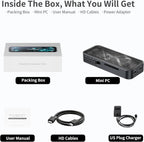 DreamQuest Mini Plus Mini PC Windows 11 Pro Preloaded  Intel N95 (Up to 3.4GHz)12GB DDR5 512GB SSD Mini Desktop Computers   2*USB C  2*HDMI  4*USB 3.2  LAN WiFi 6  Bluetooth5.3  Support 4K 60Hz