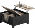 Yaheetech Lift Top Coffee Table with Storage, Square Coffee Table for Living Room, 31.5 Inches Center Tables with Large Hidden Storage Compartment for Home Office, Black&Gray