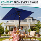 AreShark 6.5' x 10' Rectangular Patio Umbrellas for Outdoor, Outdoor Table Umbrella, Large Outdoor Patio Umbrellas with 6 Sturdy Ribs for Pool, Garden, Deck & Market (Navy)