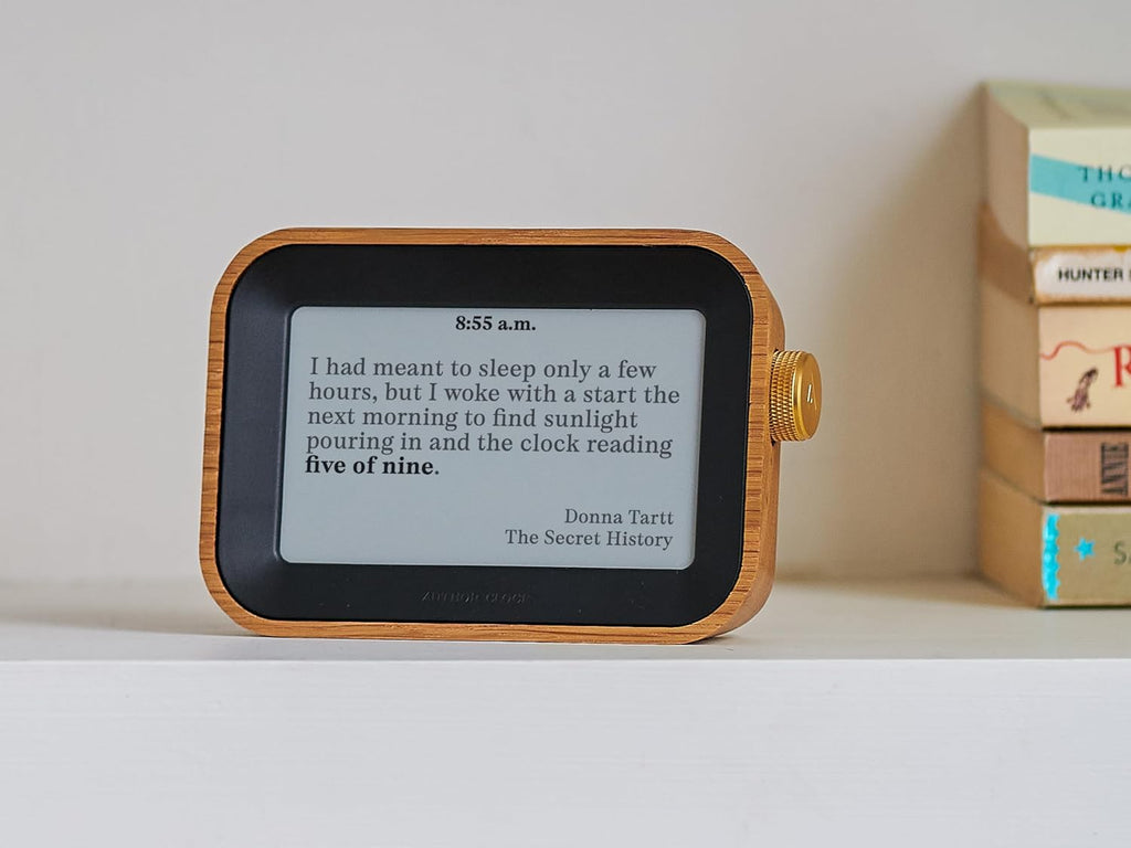 Author Clock – Literary Clock That Tells Time Using Book Quotes | Unique Gift for Book Lovers | New Quote Every Minute | Small | Vol 1
