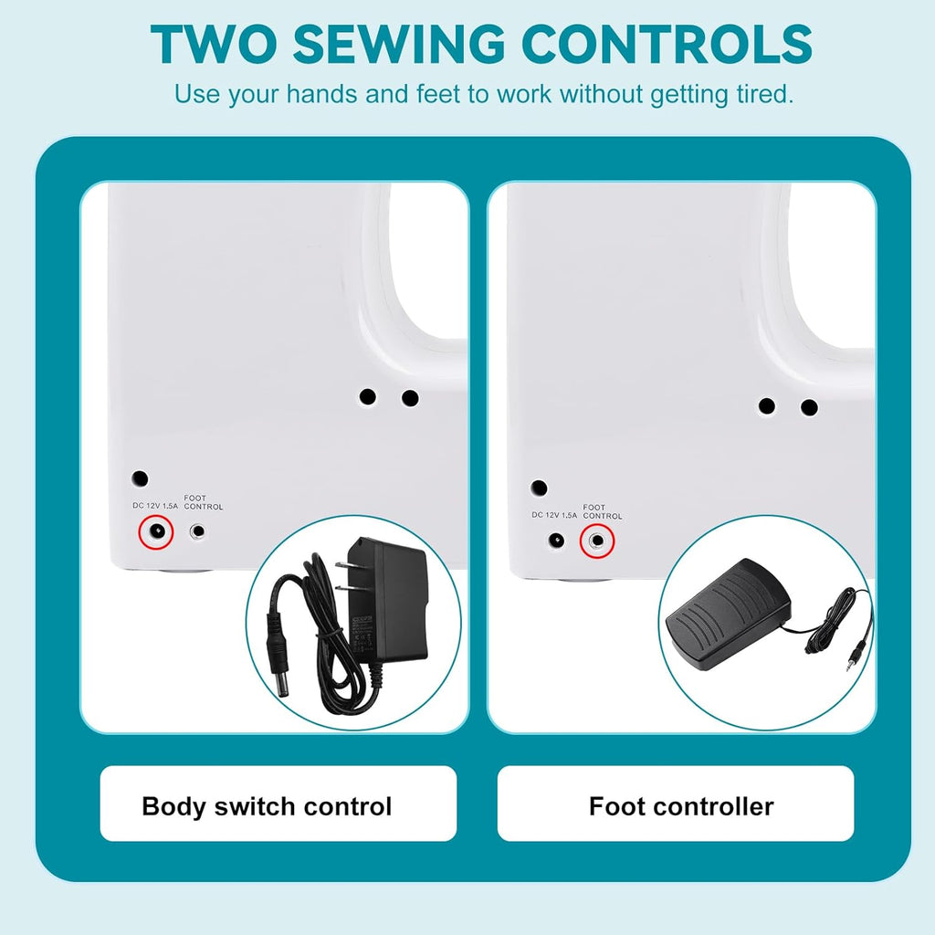 Mini Sewing Machine for Beginners Kids, Portable Sewing Machine with 45 Built-In Stitches and High Speed, Double Needle with 42PCS Sewing Kit Us Plug (110v), Sewing Gifts for Women Mom