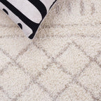 SAFAVIEH Area Rug 8x10 - Arizona Shag Collection - Large - Ivory & Beige, Moroccan Boho Design, Non-Shedding & Easy to Clean, Ideal for Living Room, Bedroom, Dining Space (ASG741A)