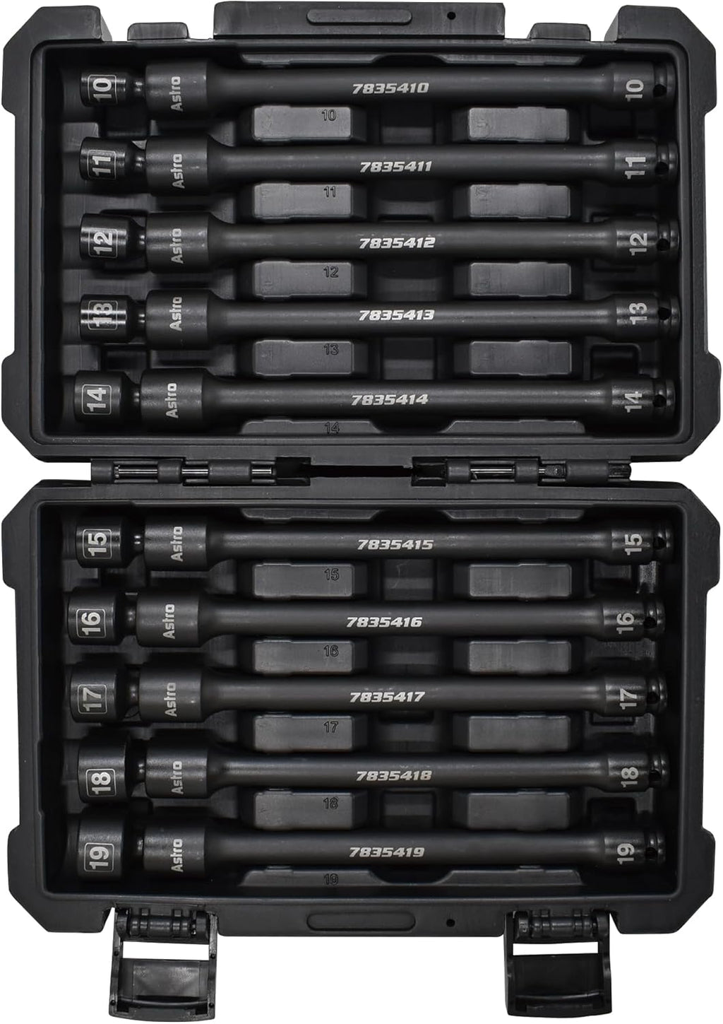 Astro Tools 78354 10-Piece 3/8" Drive 6 Point Pinless Universal Torque-Saver Impact Extension Socket Set - Metric