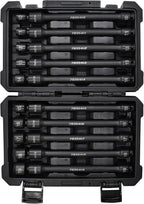 Astro Tools 78354 10-Piece 3/8" Drive 6 Point Pinless Universal Torque-Saver Impact Extension Socket Set - Metric
