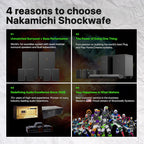 Nakamichi Shockwafe Ultra 9.2.4 Channel Soundbar System with Dolby Atmos/DTS:X  Dual 10" Subwoofers  4 Rear Surround Speakers  1300 Watts Max Output Power