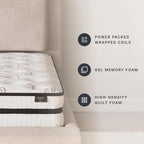 Signature Design by Ashley Full Size Chime 10 Inch Medium Firm Hybrid Mattress with Cooling Gel Memory Foam for Pressure Relief, Fiberglass Free, Mattress In A Box