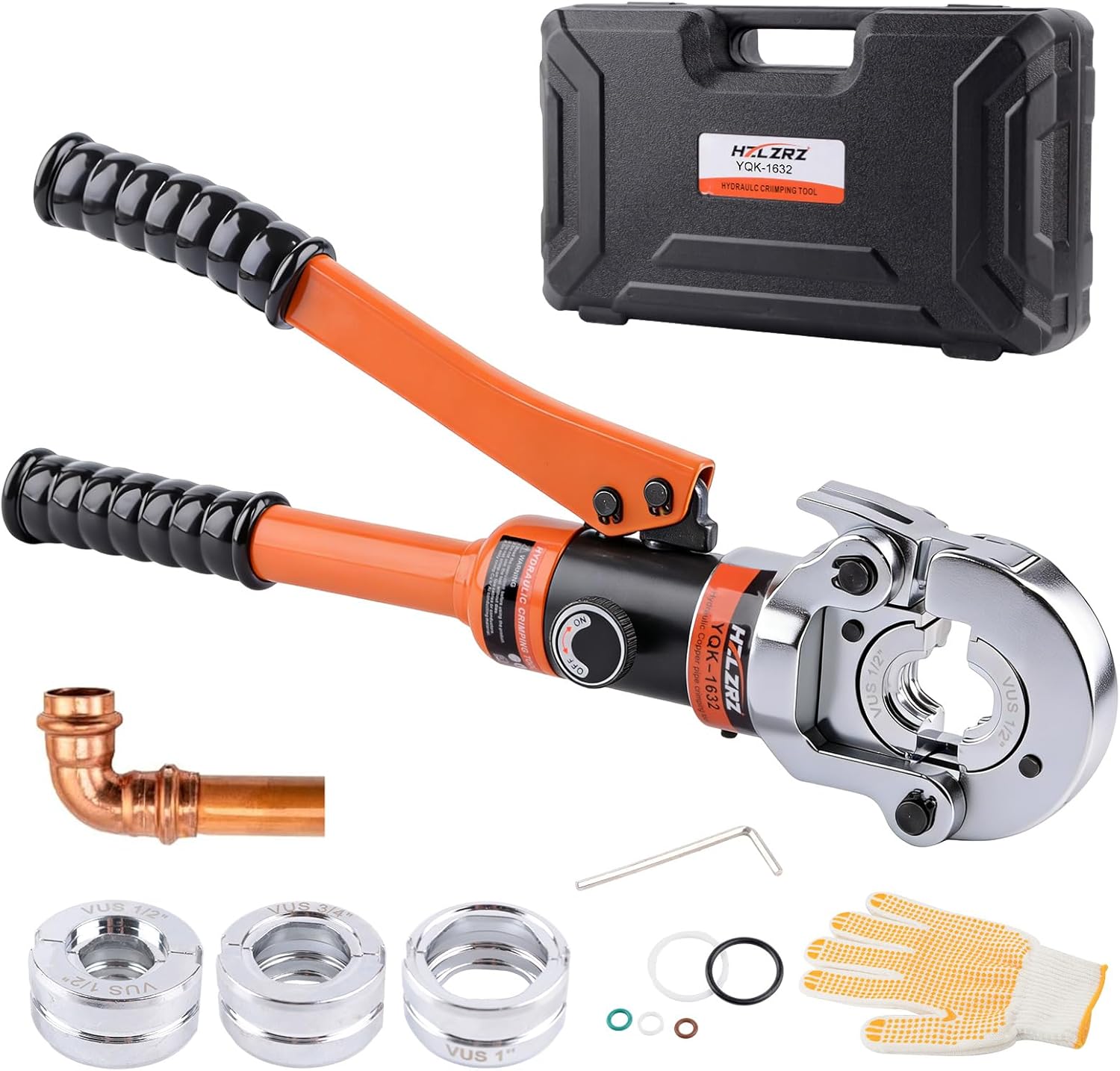 HZLZRZ Propress Tool for Copper Pipe, Hydraulic Tool Dies Jaw 1/2", 3/4", 1", Pro Press Crimper Tool Suitable for Pressing Copper Pipe of Water Heating Crimper Tool