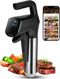 Sous Vide Cooker 2.4G WIFI, Sous Vide Machine with 30 Preset Recipes on APP & Calibration Function, 1100W Ultra-Quiet Immersion Circulator, Accurate Temperature and Time, Fast-Heating with Timer