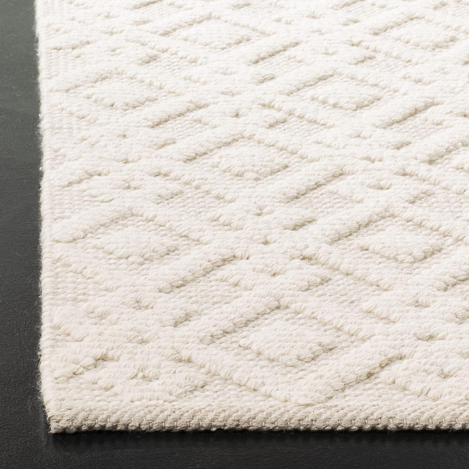 SAFAVIEH Vermont Collection X-Large Area Rug - 12' x 15', Ivory, Handmade Wool & Cotton, Ideal for High Traffic Areas in Living Room, Bedroom (VRM102A)