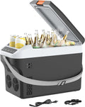 Kikihuose 12V Car Refrigerator Cooler/Warmer 23 Quart (22L) Portable Electric Car Cooler with 12 Volt DC &120V AC, Plug In Thermoelectric Fridge for Vehicles, Camping, RV, Dark Grey