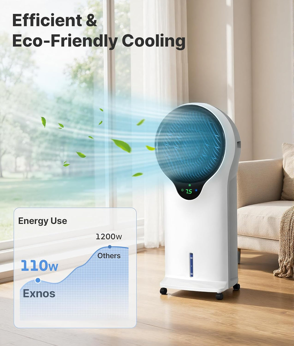 3-in-1 Evaporative Air Cooler - Portable Swamp Cooler Air Conditioner with 5.5L Water Tank & 2 Ice Packs, 3 Speeds, 3 Modes, Cooling Fans that Blow Cold Air for Home & Office, Mother's Day